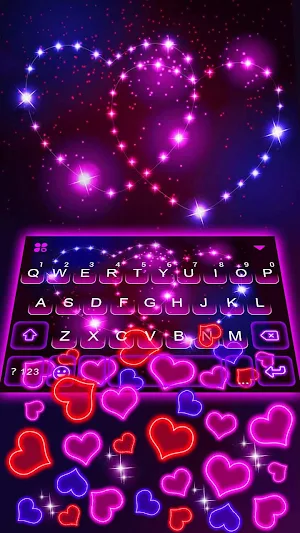Neon Hearts Gravity Keyboard Theme Screenshot 2