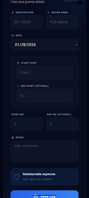 Driver Log book Screenshot 2