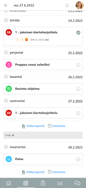 Kunnonkoutsi Screenshot 2