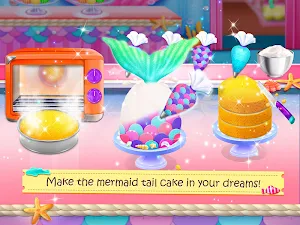Mermaid Unicorn Cupcake Bakery Shop Cooking Game Screenshot 1