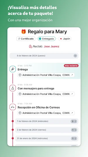 Correos México - Seguimiento Screenshot 2