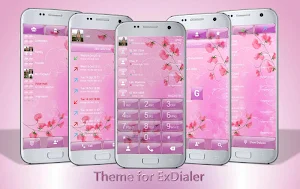 Dialer theme Pink Flower Glass Screenshot 0