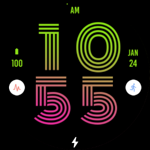 Beauty Green Pink Watch Face Screenshot 3