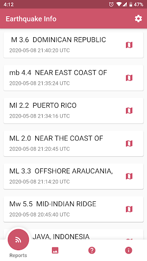 Earthquake Info Screenshot 0