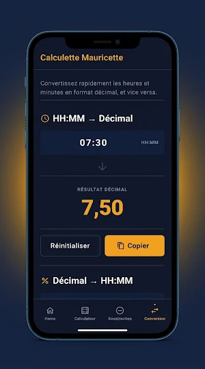 Calculette Mauricette – Heures Screenshot 1