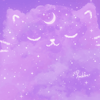 Lavender Galaxy Aesthetic Cat