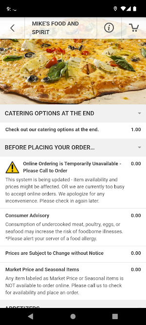 Mike's Food and Spirit Screenshot 2
