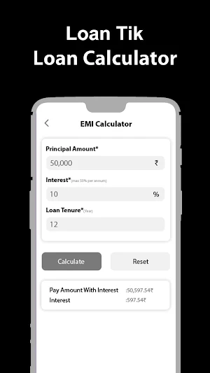 LoanTik : Loan EMI Calculator Screenshot 1