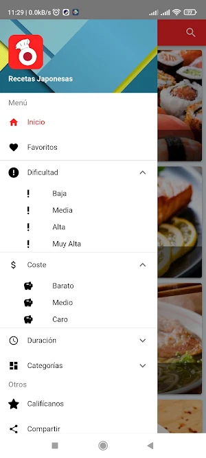 Recetas de Cocina Japonesa Screenshot 1