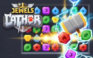 Jewels Thunder Cat Match 3: Lost Temple screenshot 7