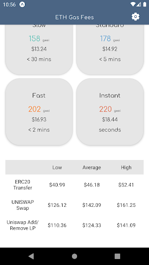 Crypto Utility - Eth Gas Fees Screenshot 2