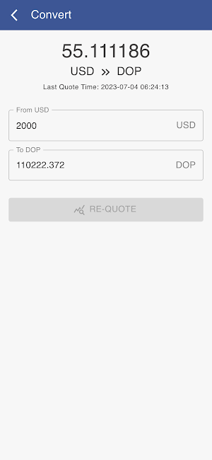 USD to DOP Screenshot 2