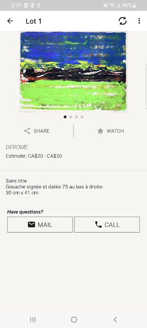 Entrenches du Chateau Auction Screenshot 3