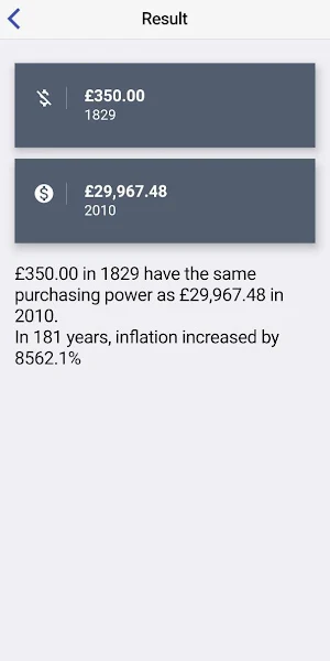 Inflation Calculator Screenshot 1