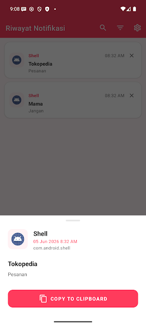 Riwayat Notifikasi HP Screenshot 1