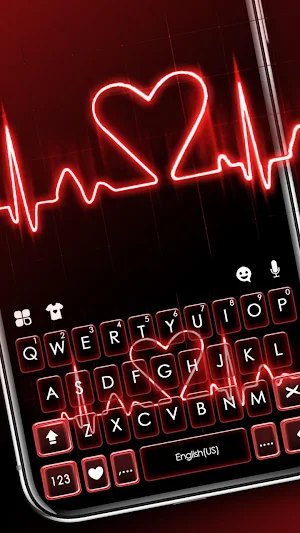 Red Heartbeat Keyboard Theme Screenshot 0