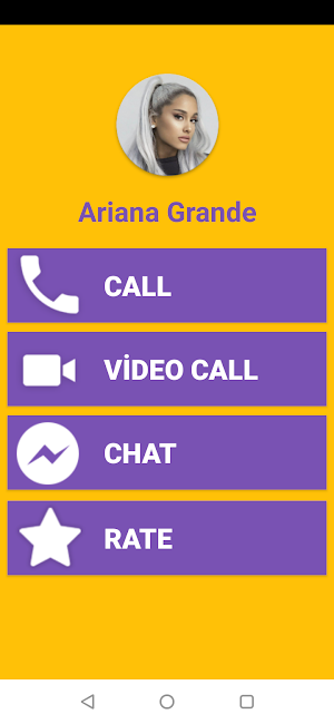 Ariana Grande Fake Video Call - Ariana Call & Chat Screenshot 1