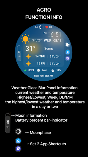 ACRO DW Glass Blur Watchface Screenshot 3
