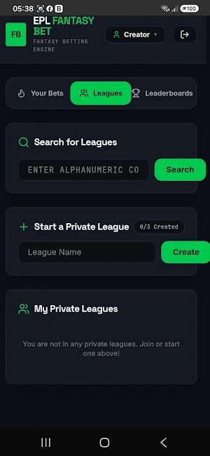 EPL Fantasy Bet Screenshot 2