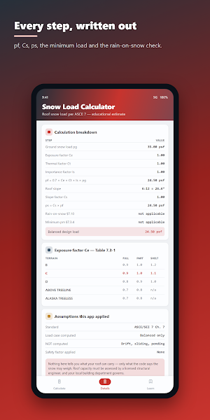 Snow Load Calculator Screenshot 1