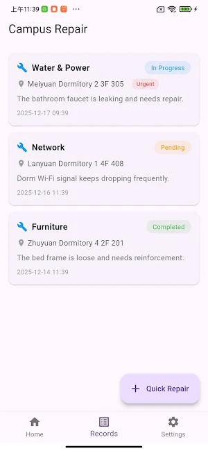 Repair Request Screenshot 2