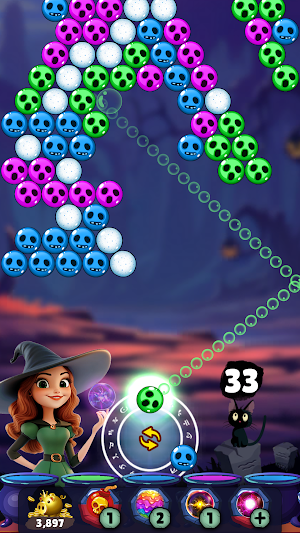 Spooky Bubble Pop: Witch's Gem Screenshot 3