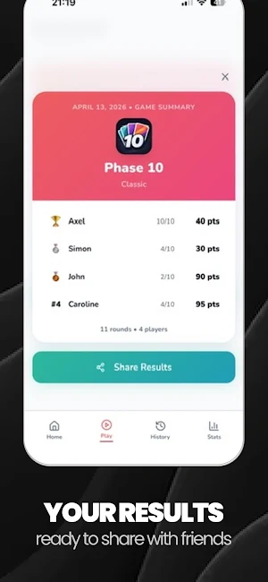 Phase 10 Score Keeper, Counter Screenshot 3