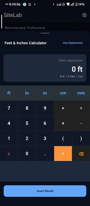 SiteLab: Construct Calculator Screenshot 1