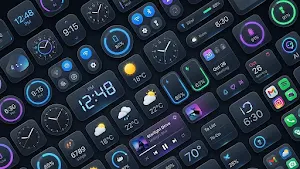 Dark Glass Widgets & Theme Pro Screenshot 1