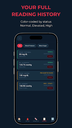 BP Sugar Log: Health Tracker Screenshot 2