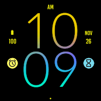 Yellow Blue Light Watch Face