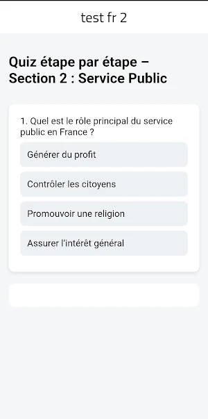 Examen civique Screenshot 0