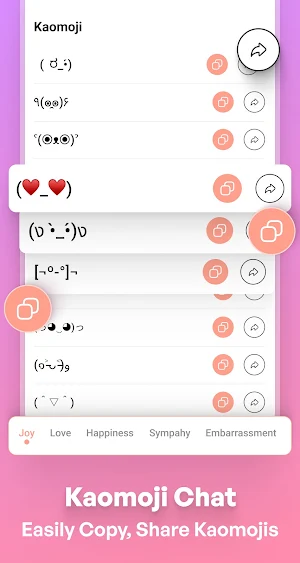 Kaomoji emoticons : ASCII art Screenshot 2
