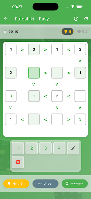 Futoshiki Brain Game Screenshot 0