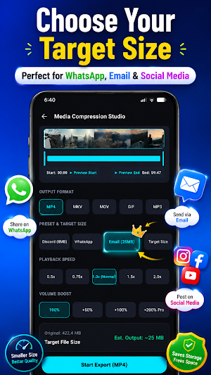 Video Compress & Extract MP3 Screenshot 1