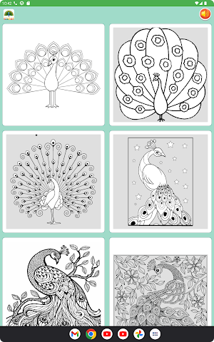 Coloring rainbow peacock Screenshot 0