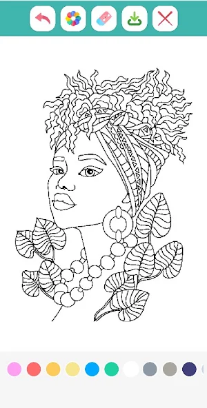 Black African Girl Coloring Screenshot 0