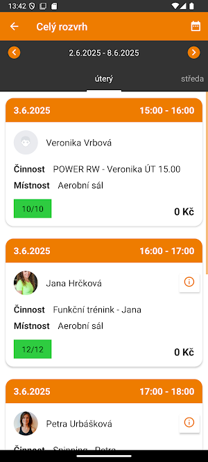 Fitklub Přerov Screenshot 2