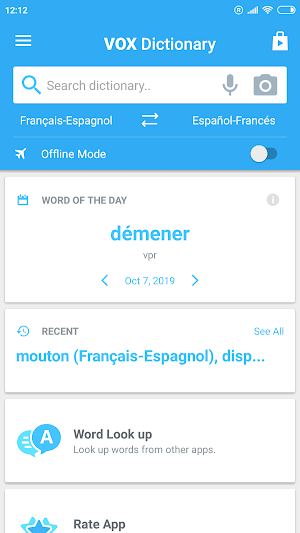 VOX French<>Spanish Dictionary Screenshot 2