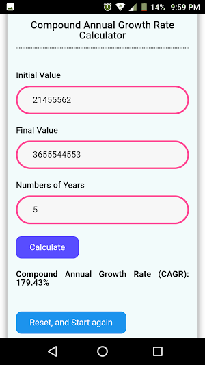 CAGR Calculator Screenshot 1