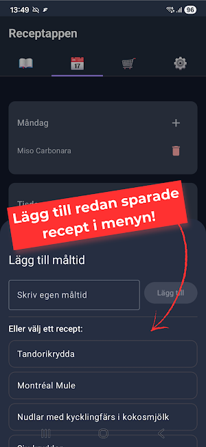 Mitt kök: meny, inköp, recept Screenshot 0