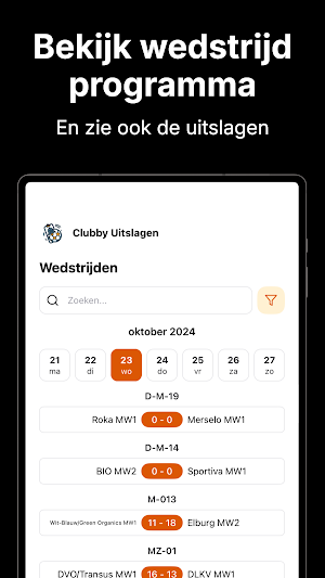 Clubby Uitslagen Screenshot 3