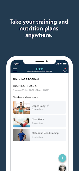 ETC Fitness App Screenshot 1