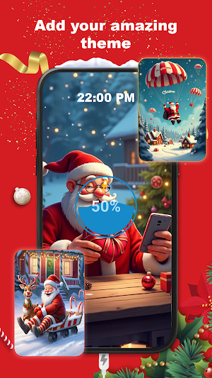 Santa Xmas Battery Wallpaper Screenshot 3