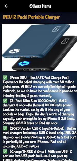 iniu portable charger guide Screenshot 1