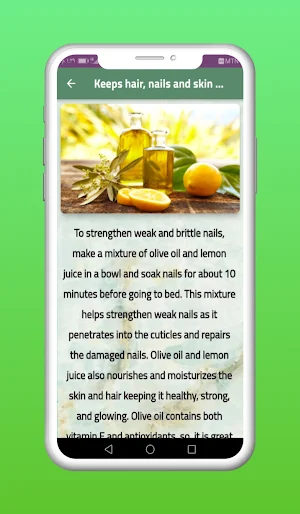 Olive Oil and Lemon Benefits Screenshot 0