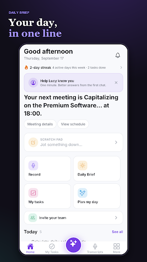 Lucy: AI Notes, Tasks & Goals Screenshot 0