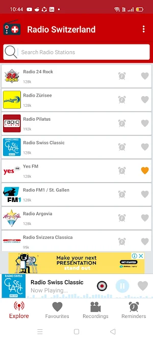 Radio Swiss : Online FM App Screenshot 1