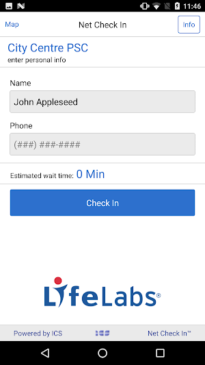 LifeLabs - Net Check In Screenshot 1