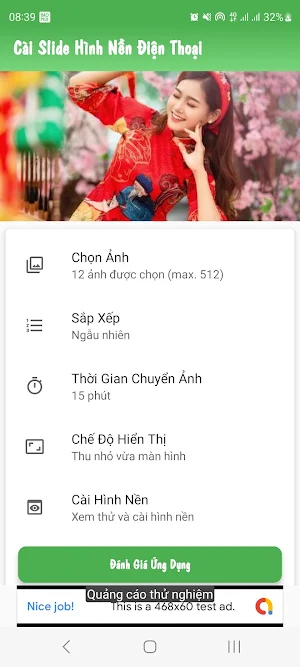 Cài Slide Ảnh Làm Hình Nền ĐT Screenshot 0